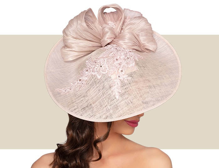 MARSEILLE FASCINATOR HAT – Neutral and Blush Pink