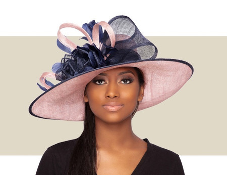 Annaliese II – Pink and Navy, Kentucky derby hats